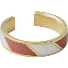 Striped Candy Ring - Gold/Red/White