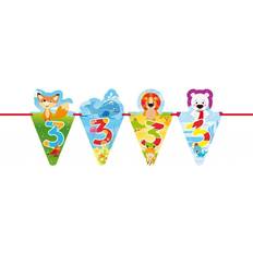 Folat 65163 3rd Birthday Fun Bunting Garland, Multi Colors, 3 (EU)