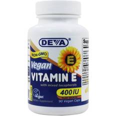 Vitaminen en Mineralen Deva Vegan Vitamin E with Mixed Tocopherols 400 IU 90 Vegan Capsules