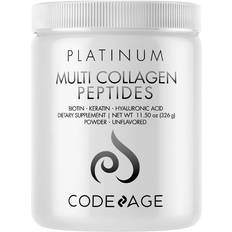 Keratin hälsokost och kosttillskott Codeage Multi Collagen Protein Powder Peptides Platinum with Biotin Keratin Hyaluronic Acid 11.42 oz