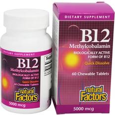 Natural Factors B12 Methylcobalamin 5000 mcg 60 Chewable Tablets 60 pcs