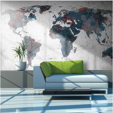 Fototapet World Map On The Wall 450x270