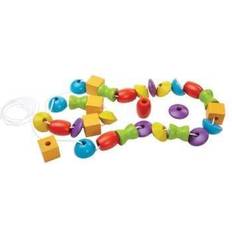 Plantoys Toys Plantoys Lacing Beads, Armband, 3 År, 30 styck, Blå, Grön, Orange, Röd, Violett, Gul, Barn, Flicka