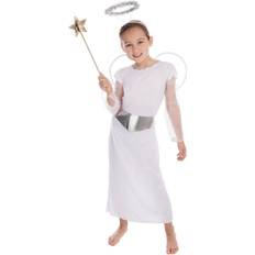 Bristol Novelty Bristol Novelty Childrens/Kids Christmas Angel Costume With Wings Belt And Halo (L) (White/Silver)