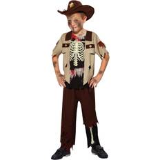 Braun Kostüme & Verkleidungen Bristol Novelty Childrens/Kids Skeleton Sheriff Costume (L) (Brown/Black)