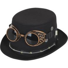 Bristol Novelty Bristol Novelty Unisex Adults Steampunk Top Hat And Goggles (One Size) (Black/Bronze)
