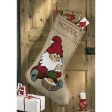 Hengende Julestrømper Permin Santa with Porridge Julestrømpe 80cm