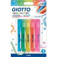 Vattenbaserad Glitterlim Giotto Glitterlim 5-pack Neon