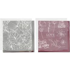 Vivi Gade Dekorationsfolie og design limark, ark 15x15 cm, sølv, rosa, blomster, 4ark