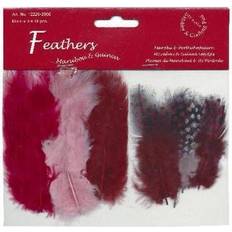 Vandbaseret Fjer HOBBY2YOU Fjer marabou mix 18stk bordeaux nuancer