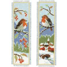 Vervaco Vervaco Counted Cross Stitch: Bookmark: Robins: Set of 2, COTTON, NA, 6 x 20cm