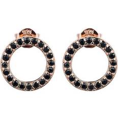 Or Rose Boucles d'oreilles Everneed Caroline Earrings - Rose Gold/Black