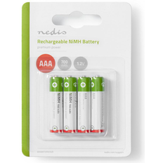 AAA (LR03) - Batterie standard rechargeable Batteries et Chargeurs Nedis BANM7HR034B Pile Rechargeable Ni-MH AAA 1.2 V 700 mAh 4 pièces Blister