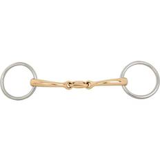 Goud Hoofdstellen en Accessoires Br Dubbel snaffle bit voor gebogen paard Equitation Soft Contact Doré