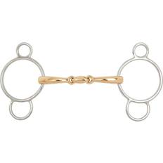 Goud Hoofdstellen en Accessoires Br Pessoa bit voor dubbelgebroken paarden Equitation Soft Contact Argenté