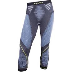 Blau Lange Unterhosen UYN Evolutyon Underwear Pant Men - Anthracite Melange/Blue/Yellow Shiny