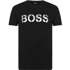 HUGO BOSS Overdeler HUGO BOSS Regular-Fit Beach with Striped Logo Artwork T-shirt - Black