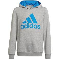 Adidas Boy's Essentials Hoodie - Medium Grey Heather/Bright Blue (HE9291)