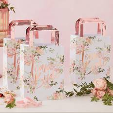 Ginger Ray Floral Hen Party Rose Gold Foiled Bags 5 Pack