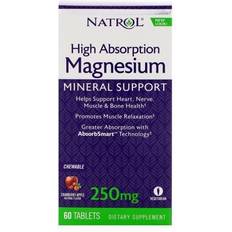 Magnesium 250mg Natrol Magnesium High Absorption, 250mg Cranberry Apple, 60 chewable tabs