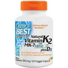 Doctor's Best Natural Vitamin K2 MK7 with MenaQ7 plus D3 180mcg 60 pcs