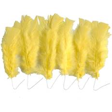 Gule Fjær Creativ Company Feathers, L: 11-17 cm, yellow, 18 bundle/ 1 pack