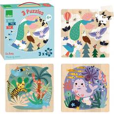 Vilac Land Sea & Sky Set of 3 Puzzles