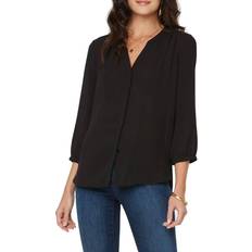 NYDJ Pintuck Blouse - Black