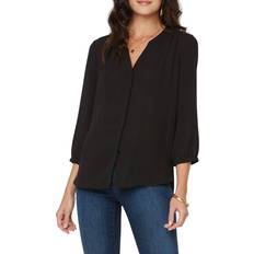 NYDJ Pintuck Blouse - Zwart