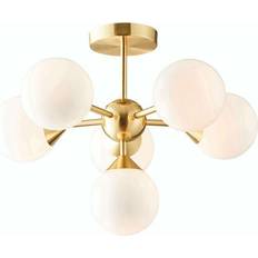 Endon Lighting Oscar Brushed Gold/Gloss White Pendant Lamp ∅ 49.8cm
