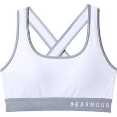 Under Armour Mid Crossback Sports Bra - White/Steel