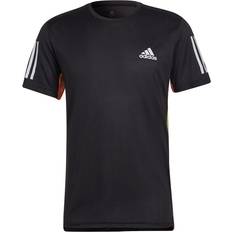 adidas Own the Run Colorblock Tee - Black/Purple Rush/Pulse Lime/Acid Red