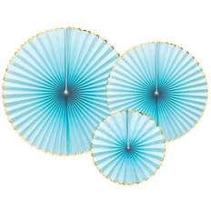 PartyDeco Paperiviuhkat Vaaleansiniset 3 kpl Candy Pastel