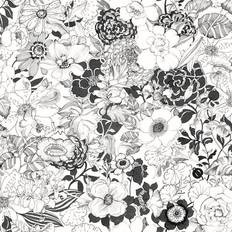 ESTAhome ESTAhome tapet blommor svart och vitt