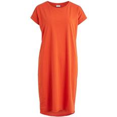 Vila Dreamers Short Sleeved Dress - Orange/Burnt Ochre