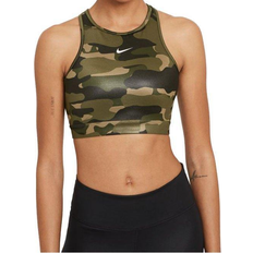 Camouflage - Donna Reggiseni Nike Dri-FIT Swoosh Support 1-Piece Pad High-Neck Sports Bra - Medium Olive/Black/White