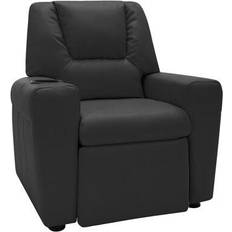 vidaXL Fauteuil Inclinable Enfants Similicuir Noir