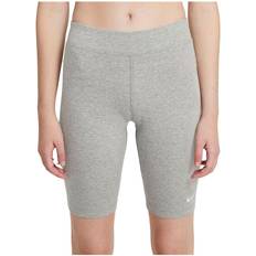 Nike Dame - Træningstøj Shorts Nike Sportswear Essential Women's Mid-Rise 10" Biker Shorts - Dark Grey Heather/White