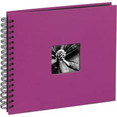 Black Photo Albums Hama Fine Art Spiral Bound Album 36x32cm 50 Black Pages Pink