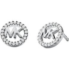 Michael Kors Logo Stud Earrings - Silver/Transparent