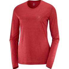 Salomon Agile Long Sleeve T-shirt Women - Red Chili/Scarlet/Heather