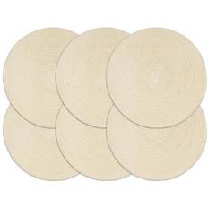 Jute Textiles vidaXL Plain 6-pack Place Mat Natural, Brown