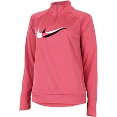 Dam - Löpning - Rosa Tröjor Nike Women's Dri-Fit Swoosh Run 1/4-Zip Running Midlayer - Gypsy Rose/Black/White