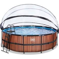 Exit Toys Pooler Exit Toys Round Wood Pool with Sand Filter Pump & Roof Ø4.5x1.22m