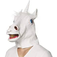 Enhörning mask Maskerad Smiffys Latex Head Mask Unicorn Snowy