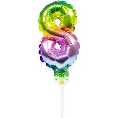 Folat Rainbow Number 8 Foil Balloon Tårtdekoration