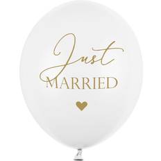 PartyDeco Just Married Balloner, Guld