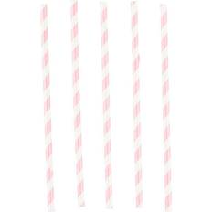 Amscan 9903035 12 Paper Drinking Straws Be a Mermaid White/Blue