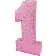 Creative Party H106 Pink Glitter Number 1 Table Decoration-1 Pc