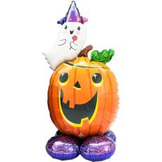 Halloween Animal & Character Balloons Amscan Anagram 4242011 Halloween Pumpkin & Ghost AirLoonz Air-filled Foil Balloon 56"